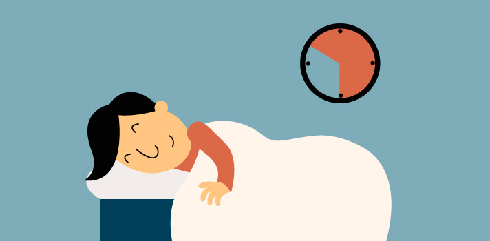 Persona en la cama con la mente activa antes de dormir